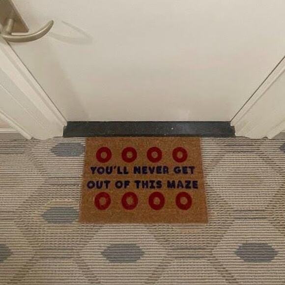 Handmade Phish Welcome Mat "You'll Never Get out of This Maze" - Picture 5 of 6